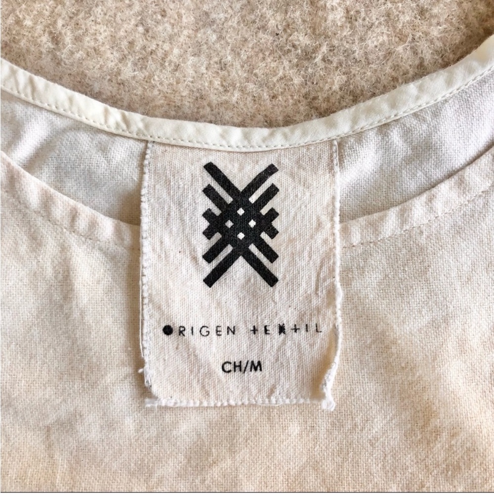 Origen Textil Handmade in Oaxaca Huipil Shift Dress (Yellow) M - Picture 5 of 7